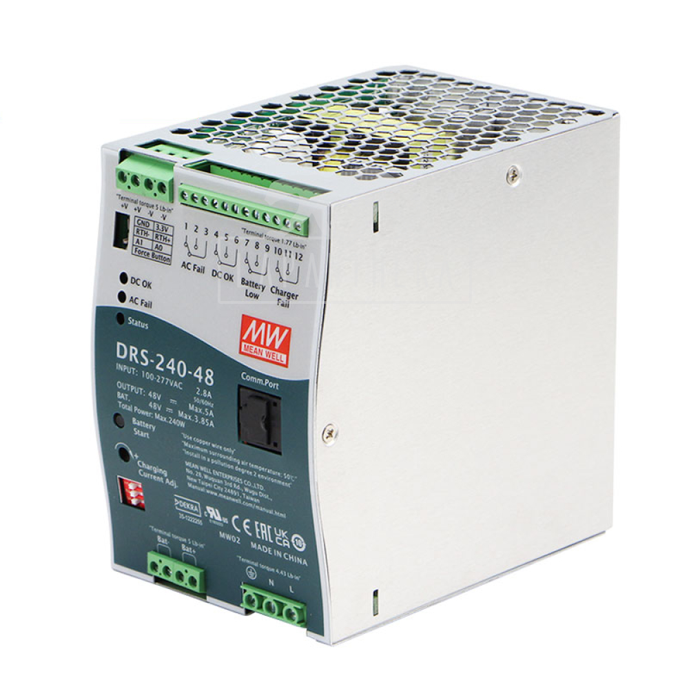 Mean Well DRS-240-48 -szünetmentes tápegység 240W; 48VDC; 3,85A; 90÷305VAC