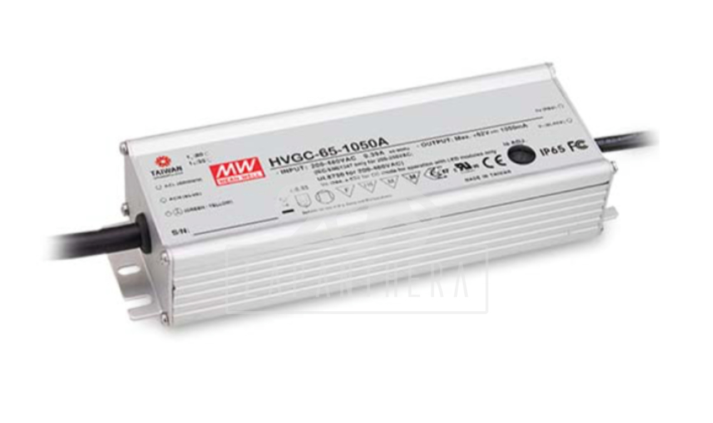 Mean Well HVGC-65-500A ~ LED tápegység, 65 W, 13...130 VDC